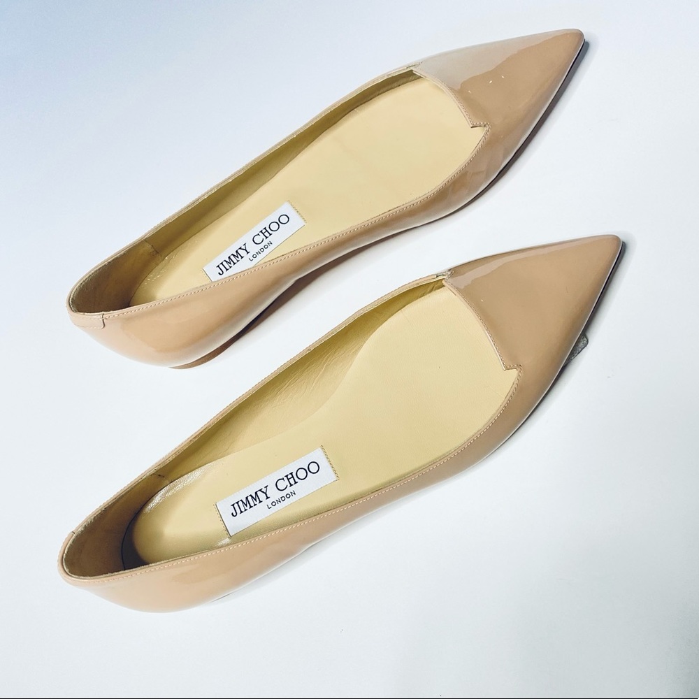 {Sold} Jimmy Choo Flats Patent Beige - size 38.5